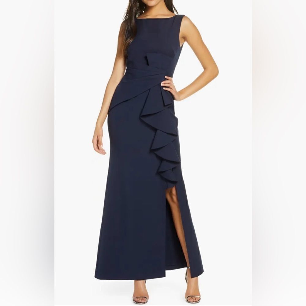 Eliza J Ruffle front gown size 2 NWT